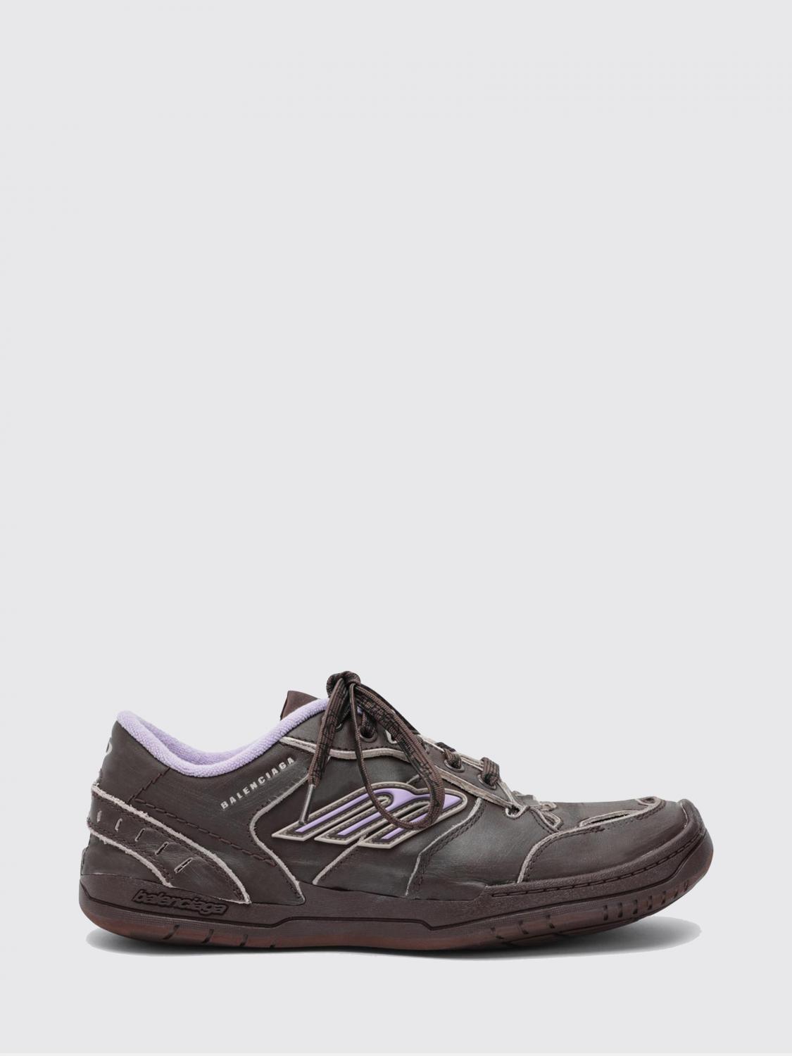 Balenciaga Hamptons Worn-out Sneakers Brown And Lilac In Brown