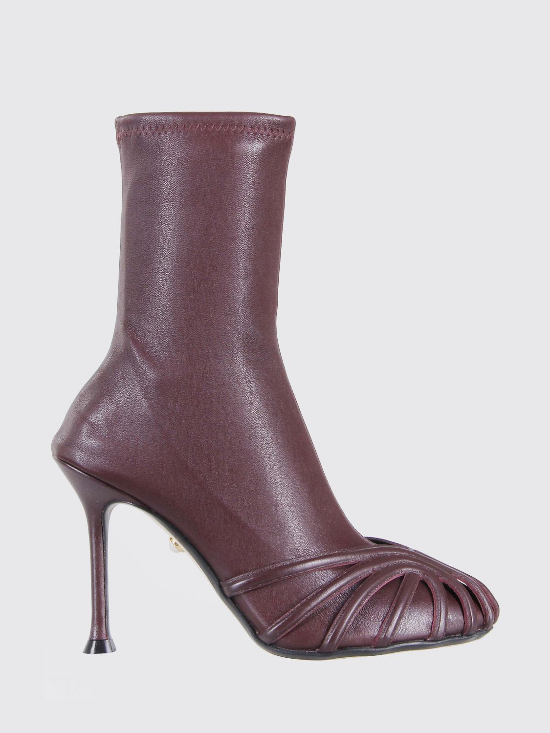 Alevì Milano Flat Ankle Boot  Woman Color Burgundy In Brown