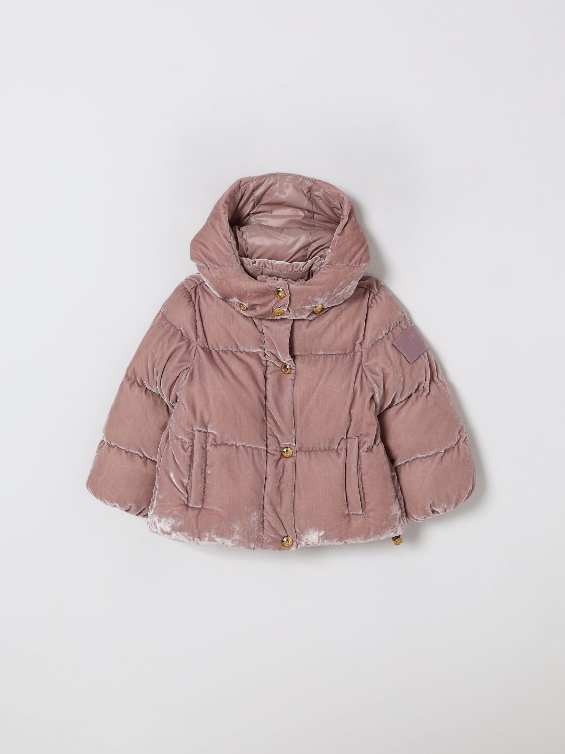 Elisabetta Franchi La Mia Bambina Coat Kids Color Beige In Brown