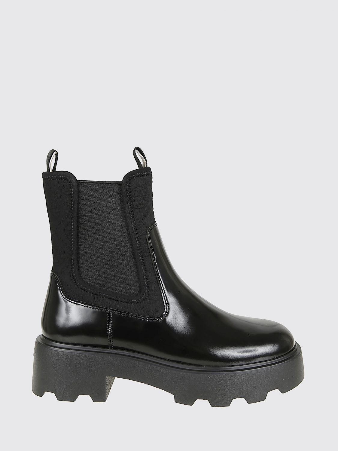Tory Burch Monogram Chelsea Boot Chunky Sole In Animal Print