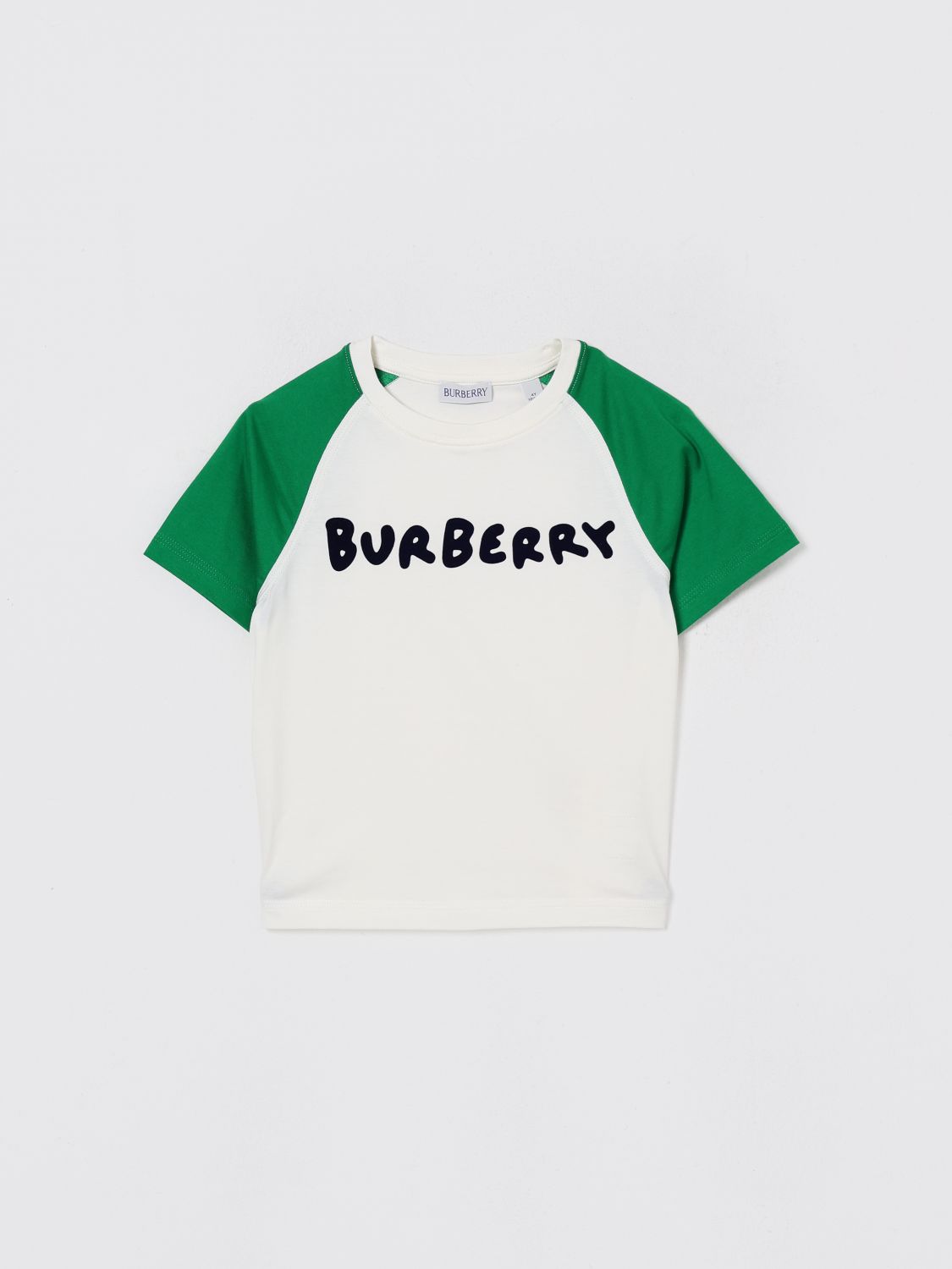 Burberry Boy's Cedar Logo-print Raglan T-shirt In Multi