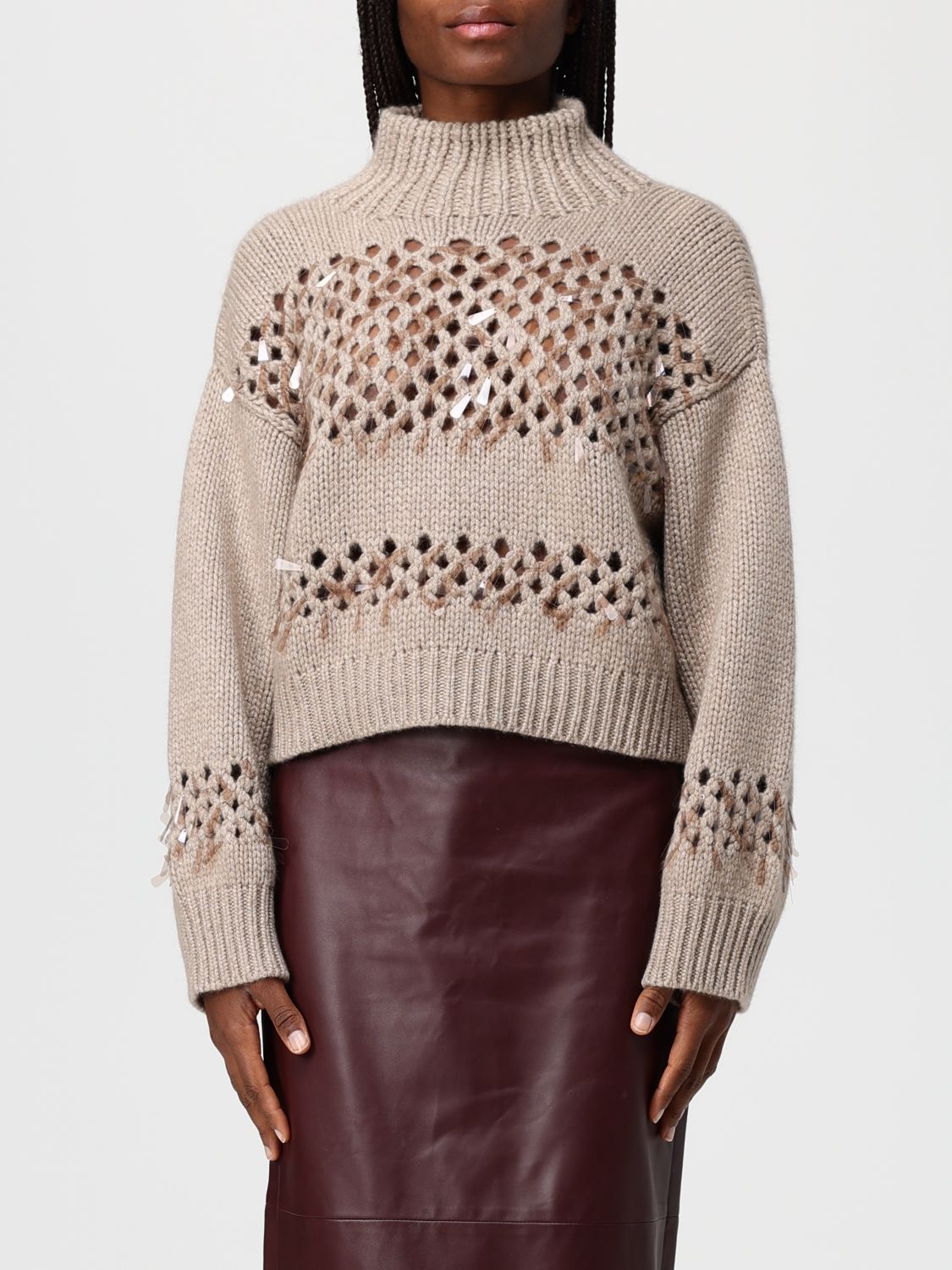 Brunello Cucinelli Sweater  Woman Color Brown In Brown