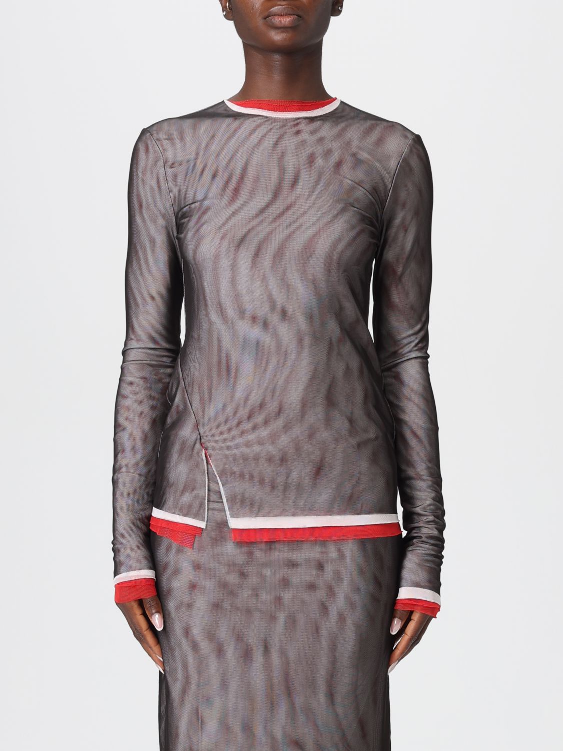 Msgm Layered Top In Gray