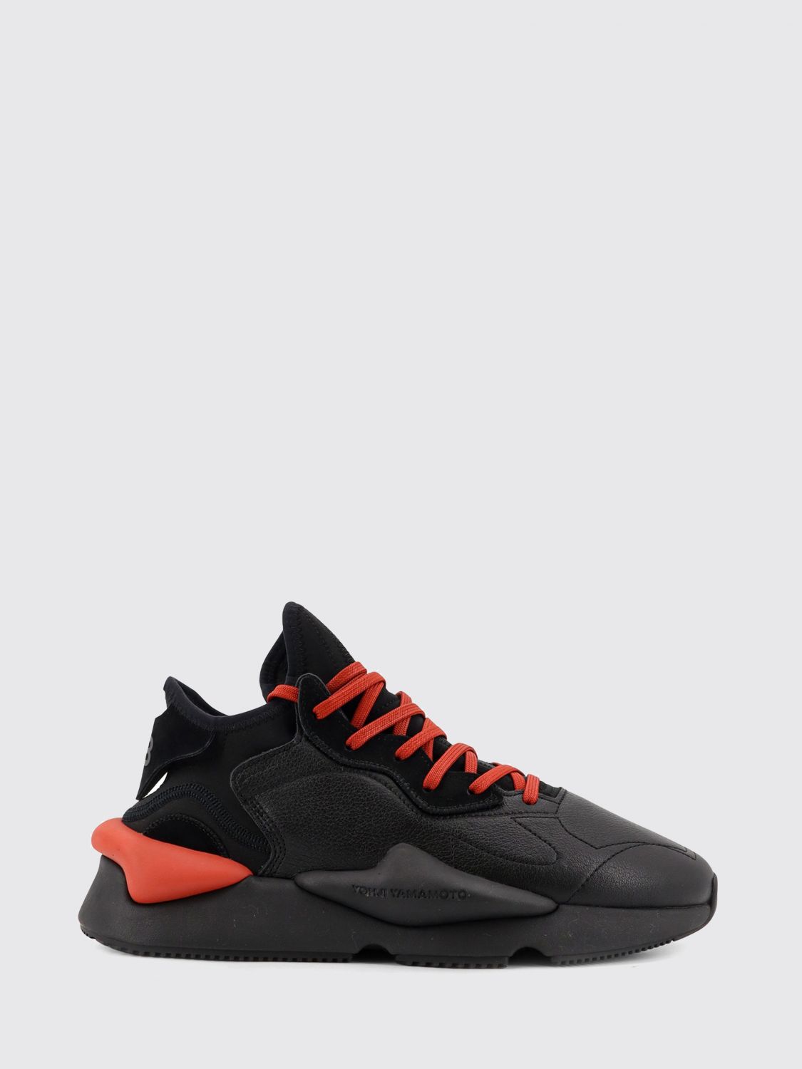 Y-3 Kaiwa Leather-panelled Lace-up Sneakers In Animal Print
