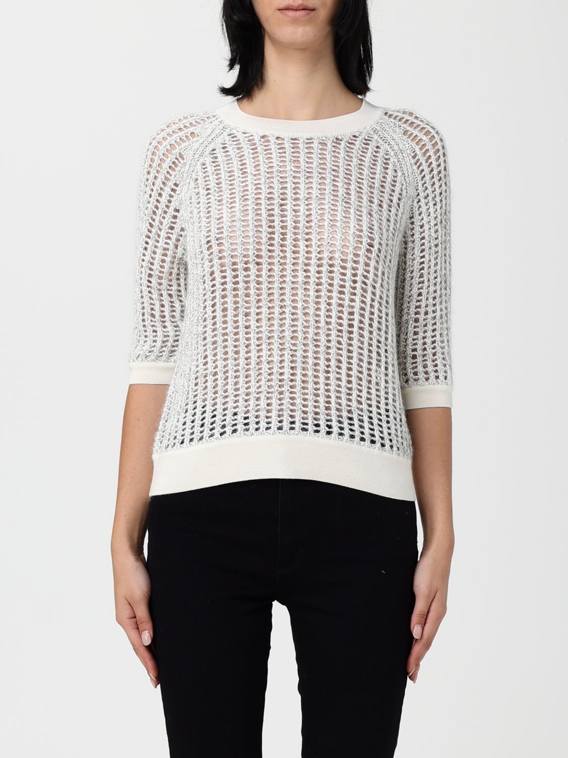 Hugo Boss Sweater Boss Woman Color Yellow Cream In White