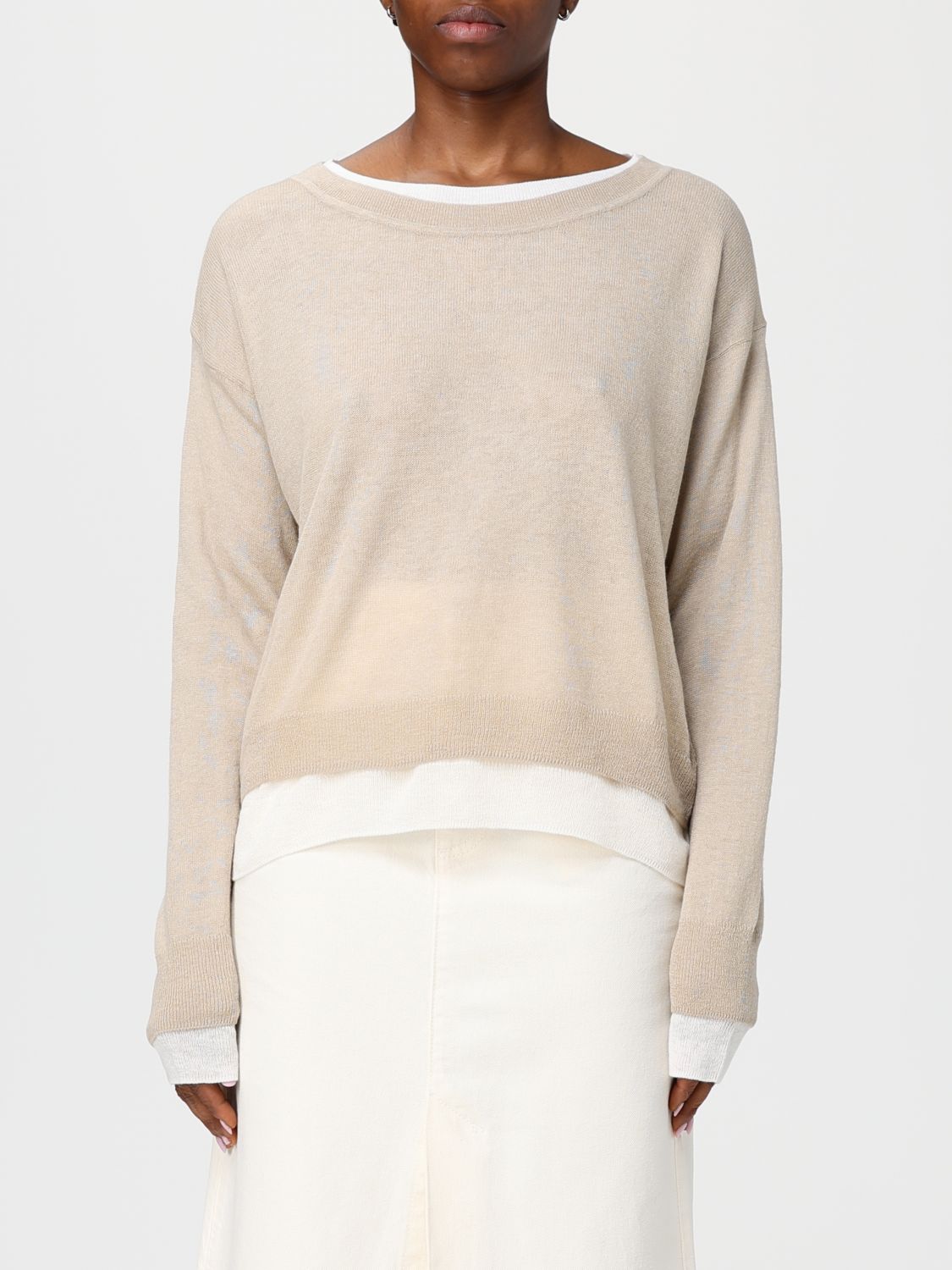 Hugo Boss Sweater Boss Woman Color Beige In Neutral