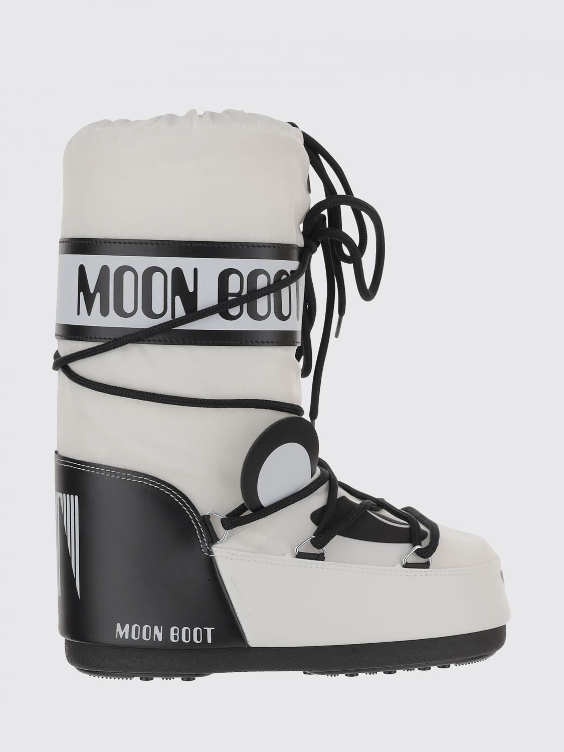 Moon Boot Panda-print Lace-up Boots In White