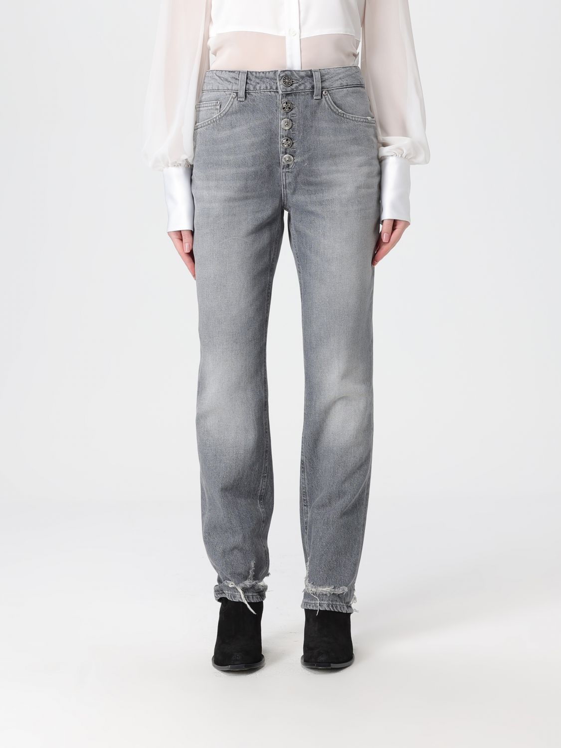 Dondup Jeans Woman Color Grey In Gray