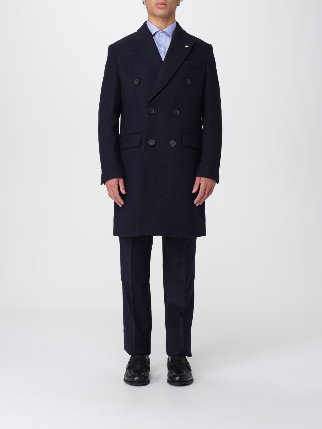 Manuel Ritz Coat  Men Color Blue