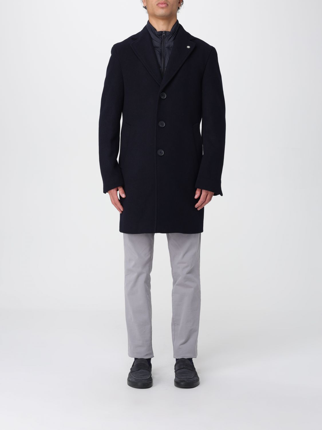 Manuel Ritz Coat  Men Color Blue