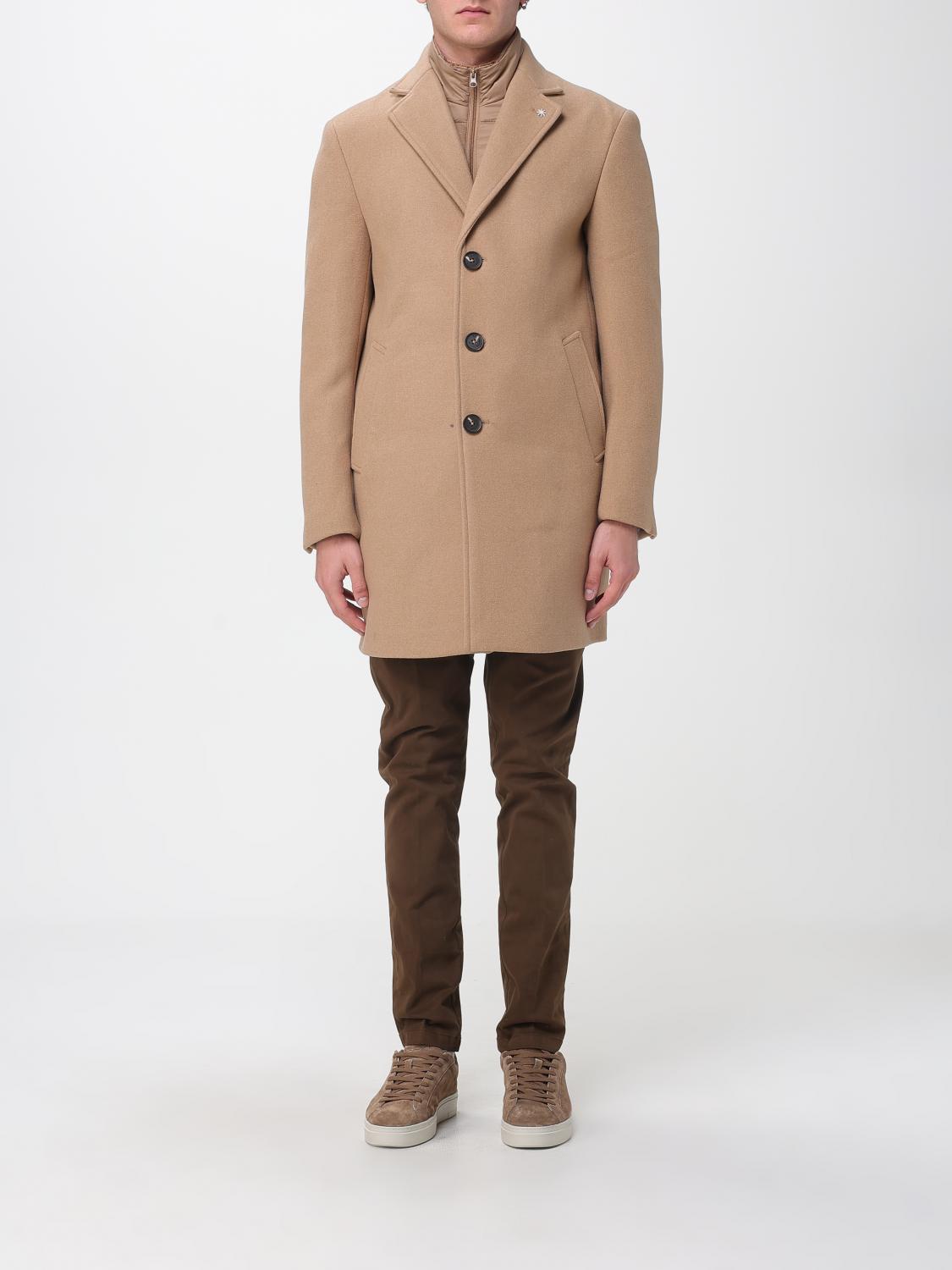 Manuel Ritz Coat Men Color Camel In Brown