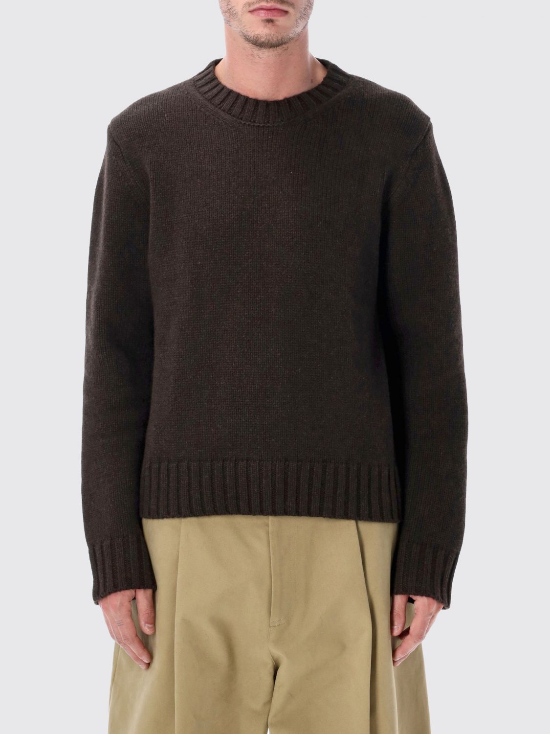Studio Nicholson Cree Yak And Merino Wool Knit Sweater In Brown