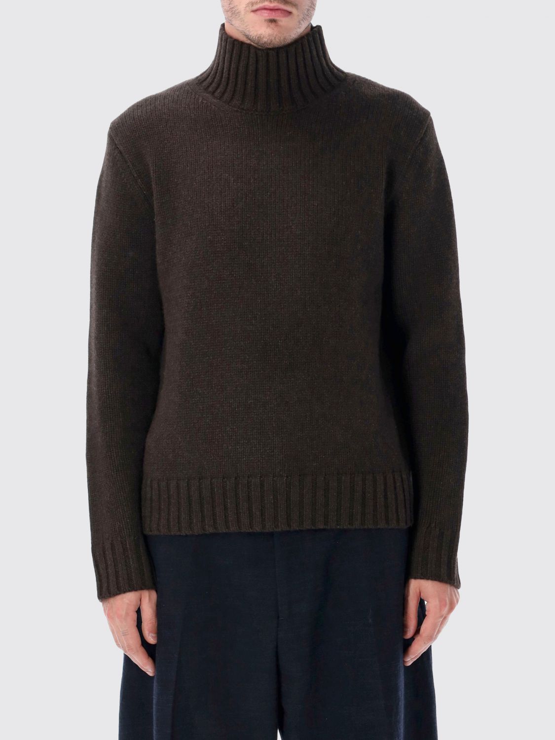 Studio Nicholson Sweater  Men Color Brown In Animal Print