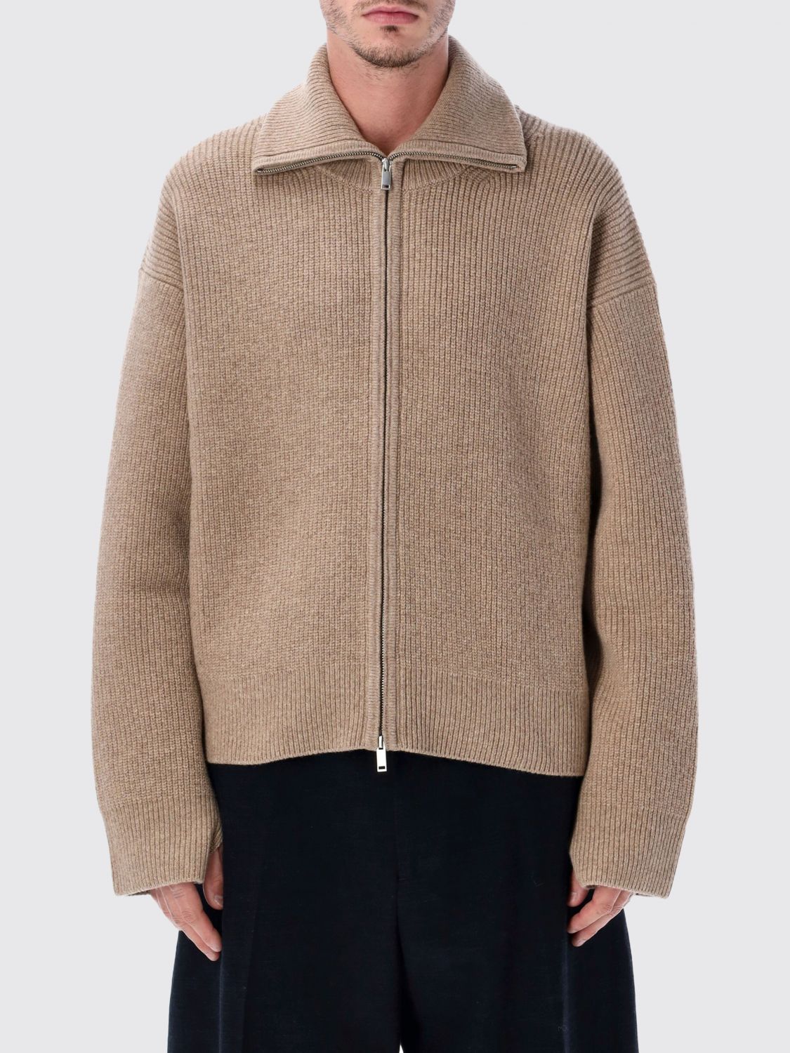 Studio Nicholson Sandos Extrafine Merino Wool Zip Cardigan In Multi