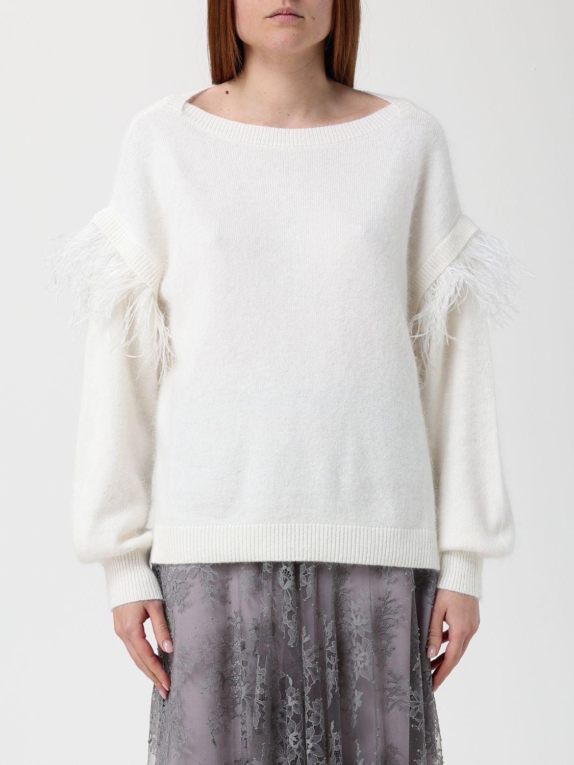 Twinset Sweater Woman Color White In Multi