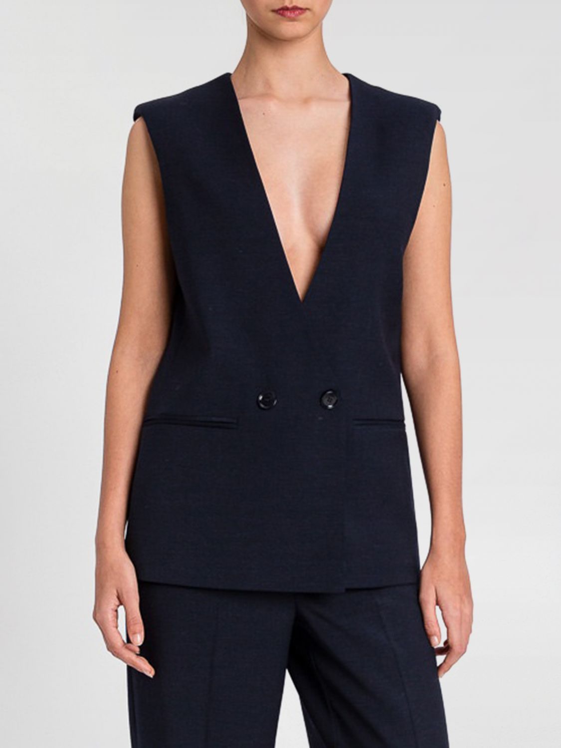 Twinset Waistcoat  Woman Color Blue In Blue