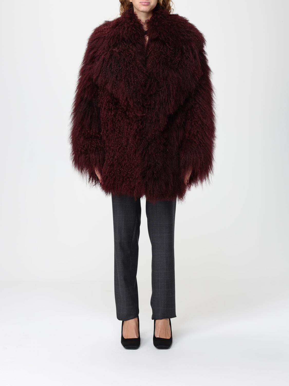 Salvatore Santoro Fur Coat Woman color Burgundy