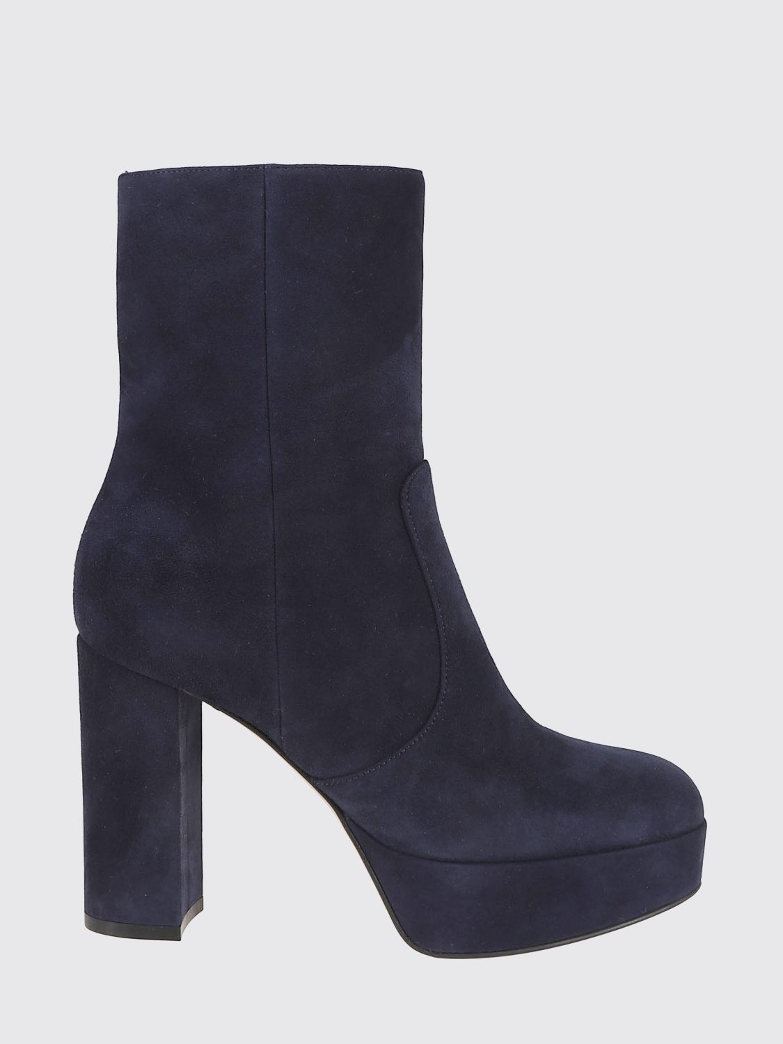 Gianvito Rossi Stylish Block Heel Ankle Boot Design In Blue