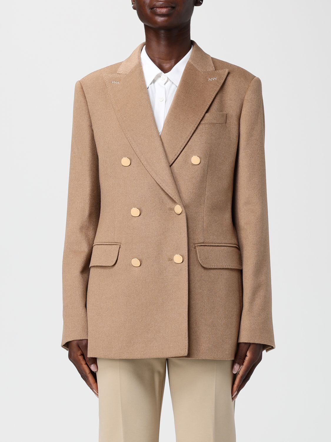 Max Mara Blazer Woman Color Camel In Brown