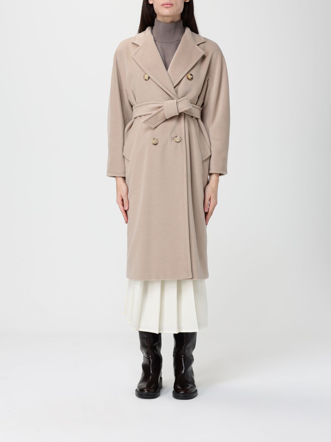 Max Mara Coat  Woman Color Ecru In Sand