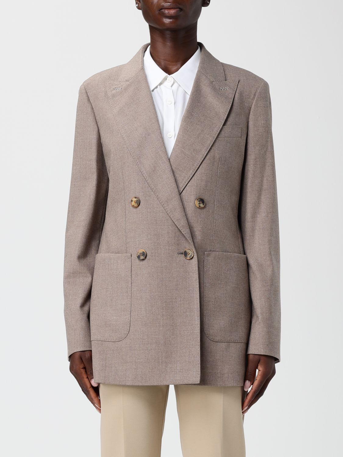 Max Mara Blazer  Woman Color Grey In Pink