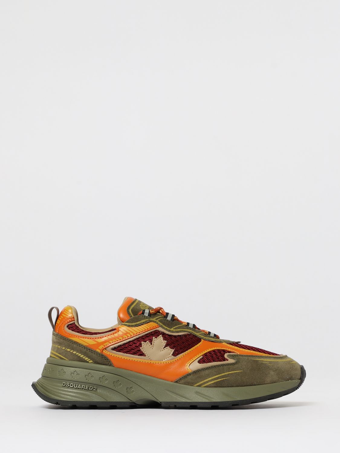 Dsquared2 Casual Low Top Sneakers With Mesh Panels In Green