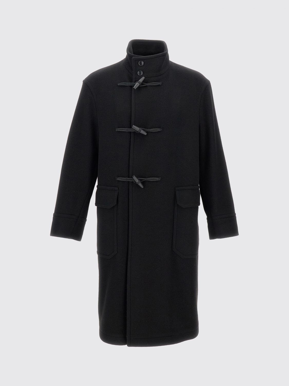 Tagliatore Black Wool And Cashmere Blend Mon Coat In Black
