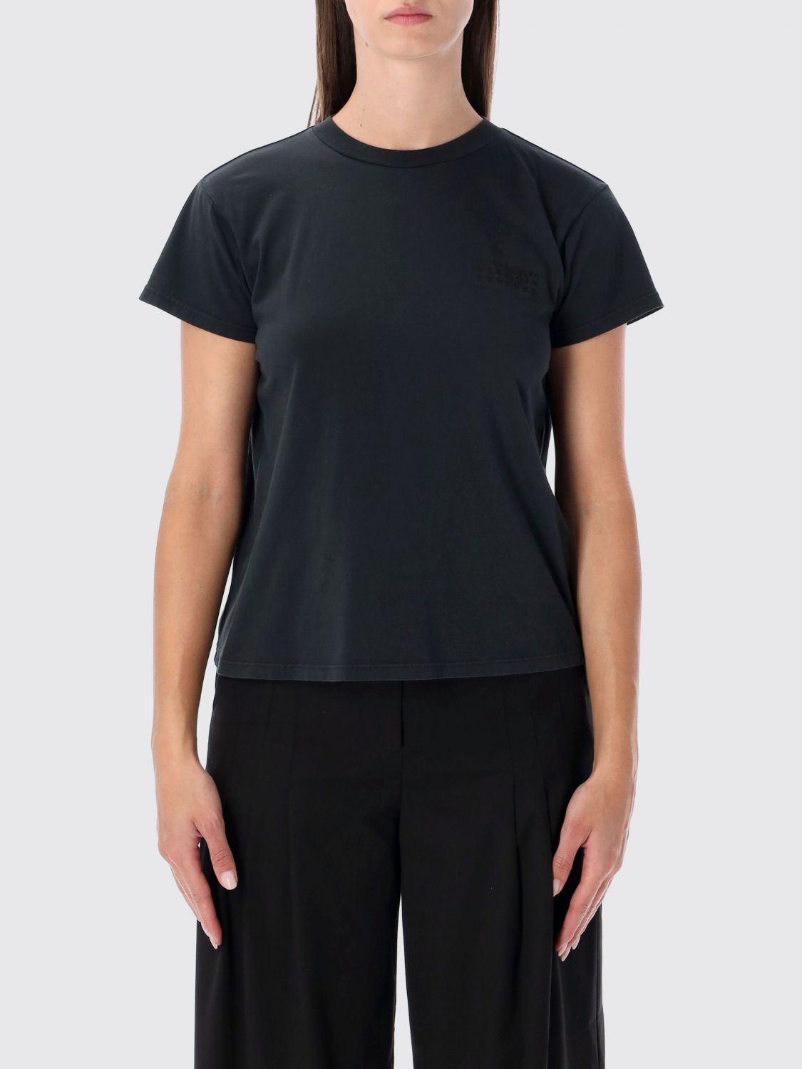 Mm6 Maison Margiela Back Detail Short Sleeve T-shirt In Blue