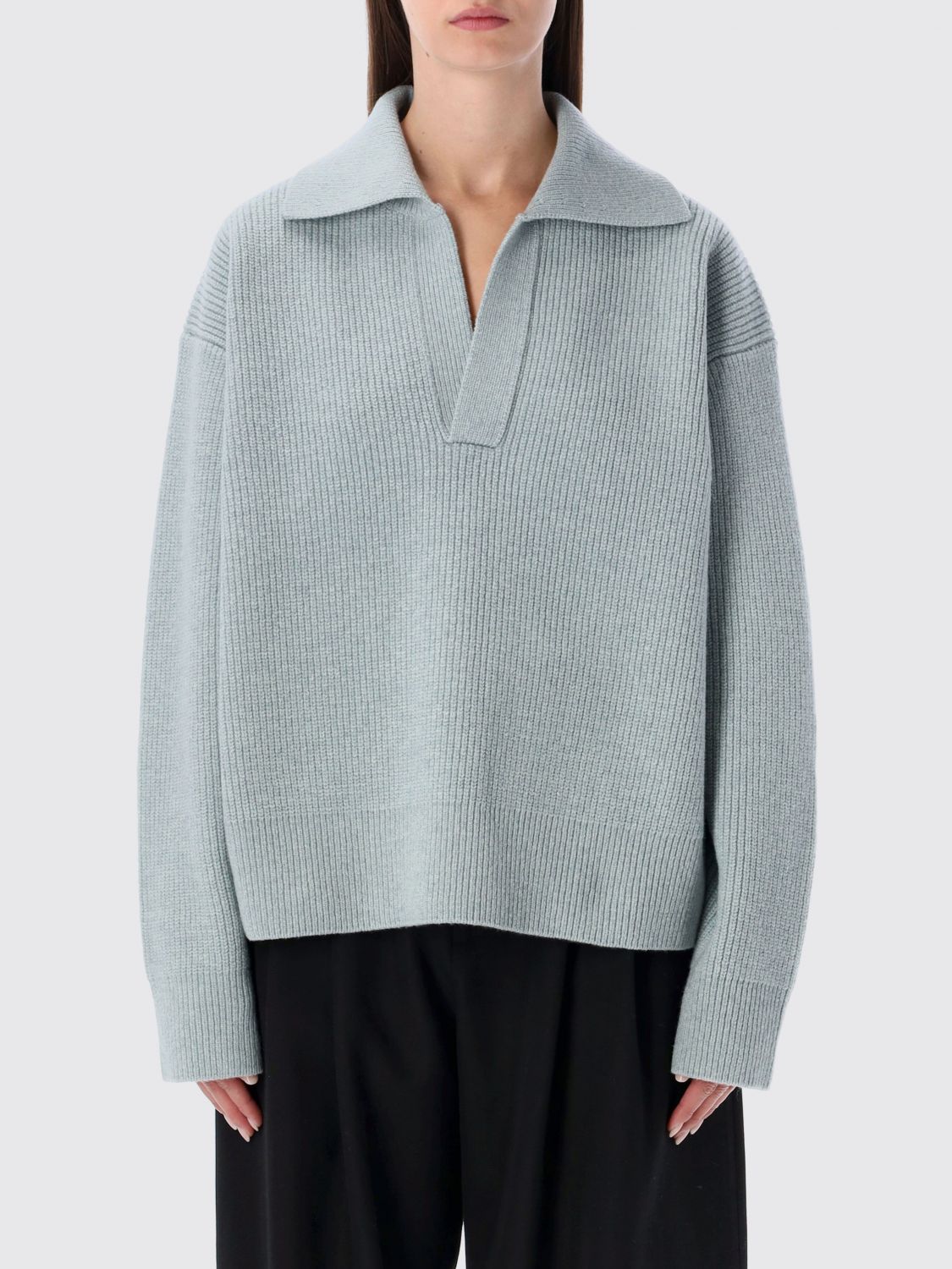 Studio Nicholson Sweater Woman Color Blue In Blue