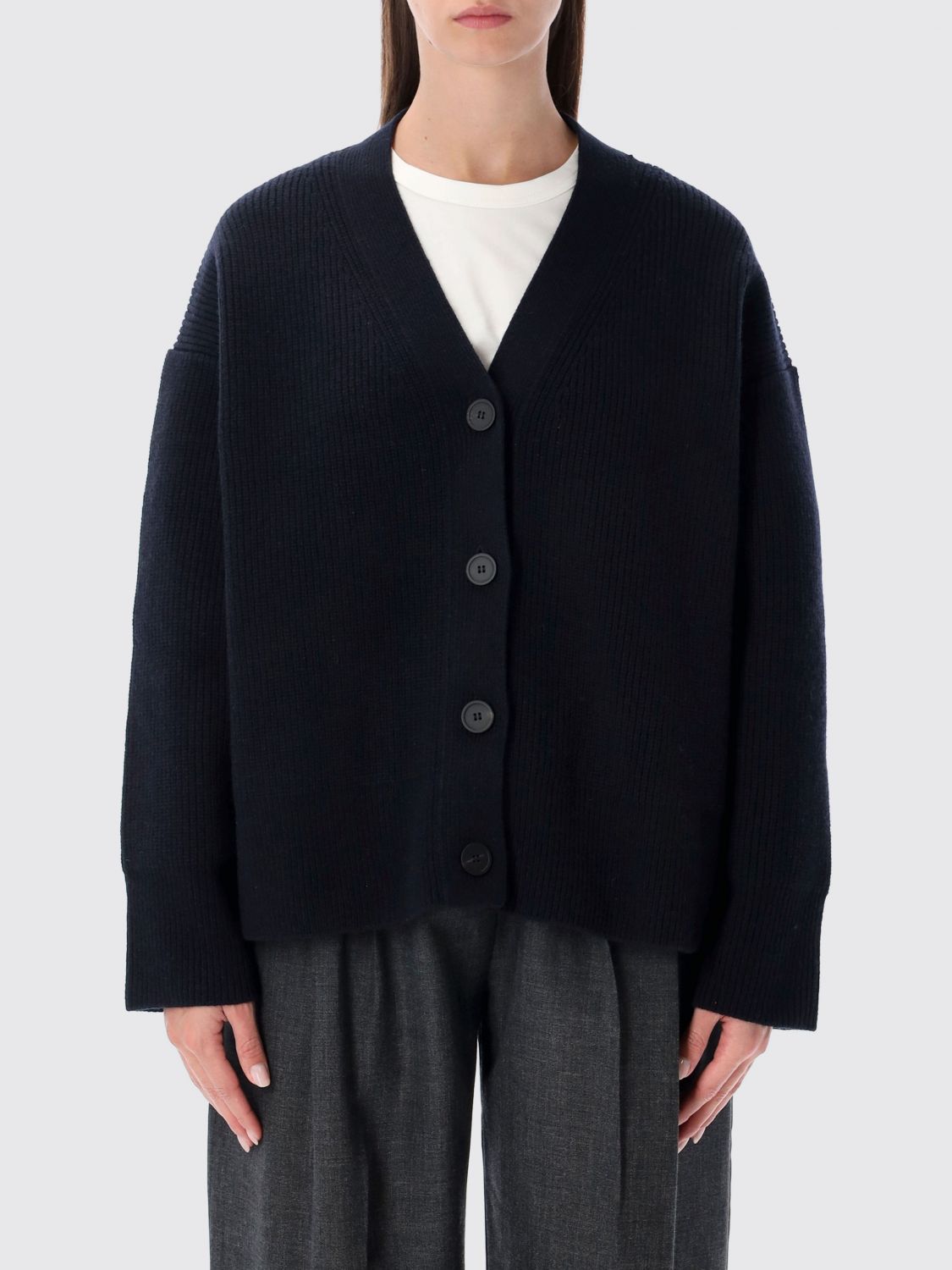 Studio Nicholson Whitt Merino Wool Cardigan In Blue