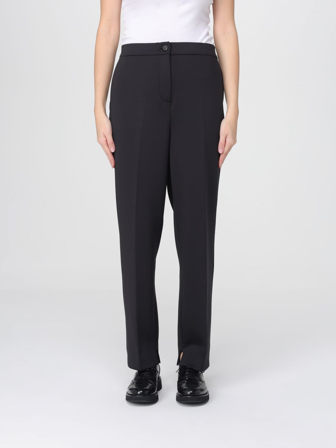 Mm Max Mara Pants Woman Color Black In White