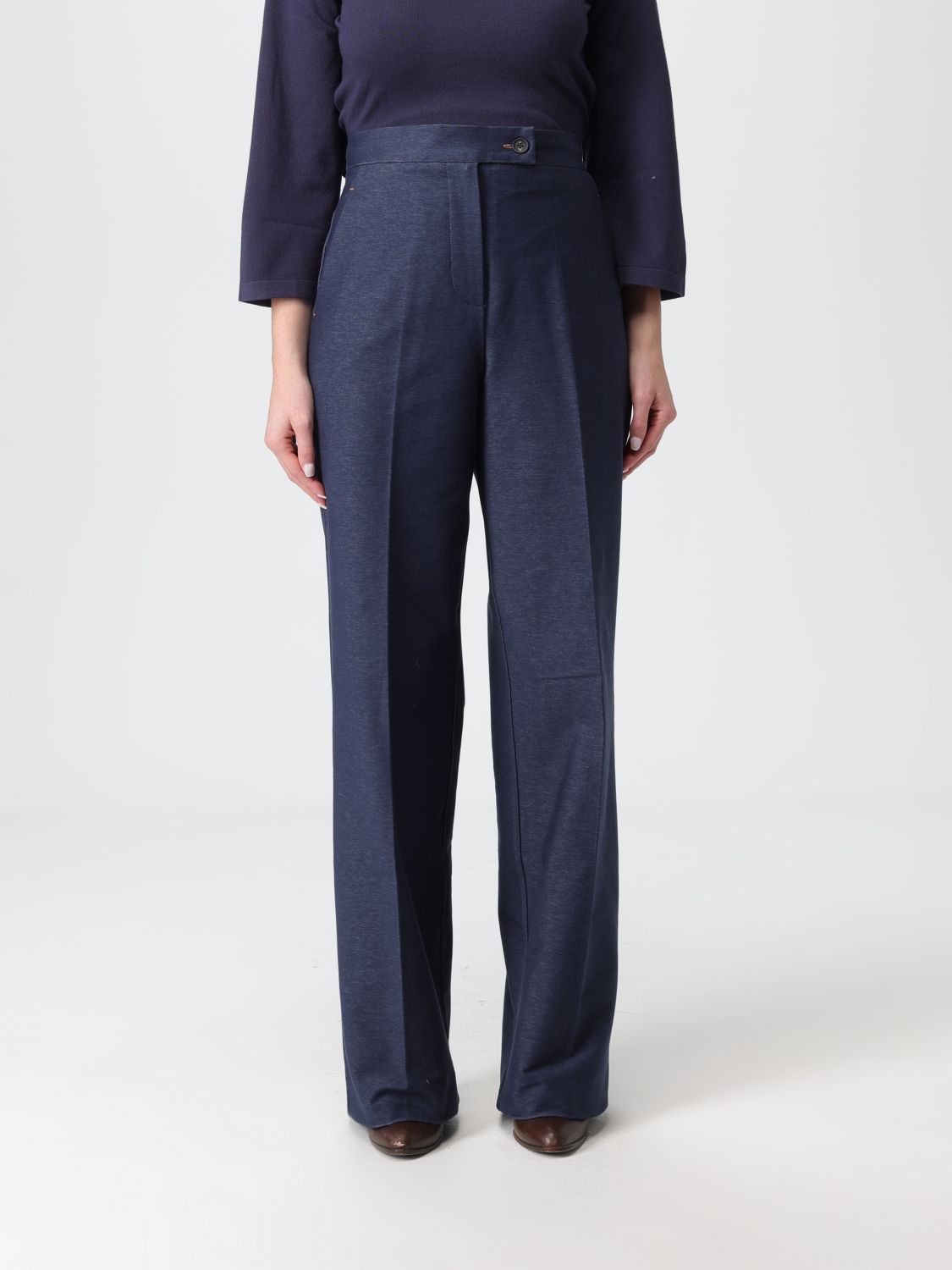 Mm Max Mara Jeans  Woman Color Navy In Blue