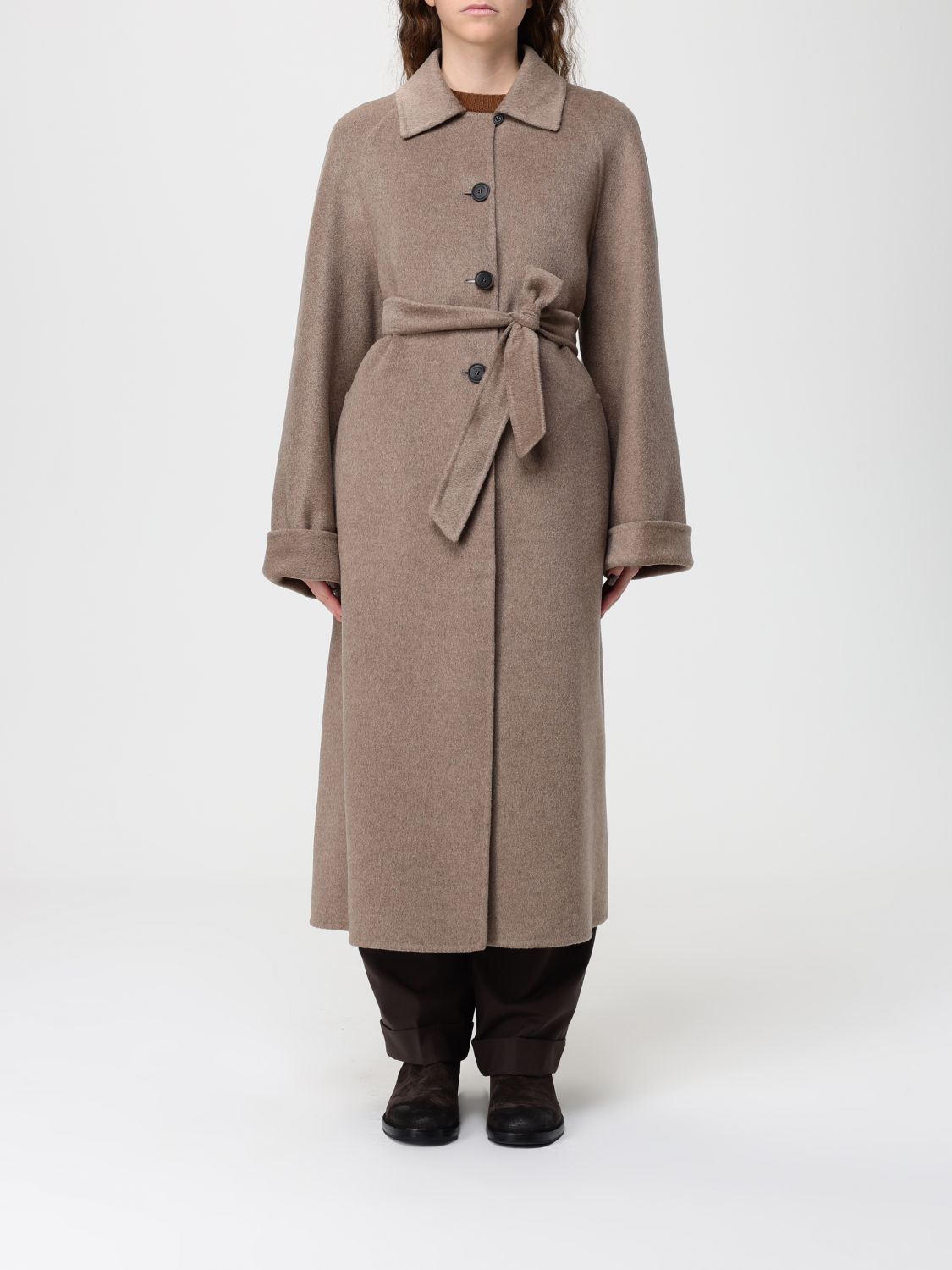 Max Mara Coat Woman Color Hazel In Brown