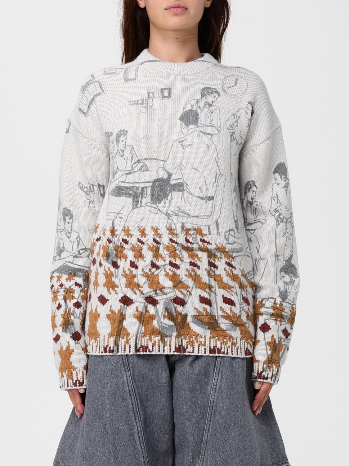 Jw Anderson Sweater Woman Color Grey In Gray
