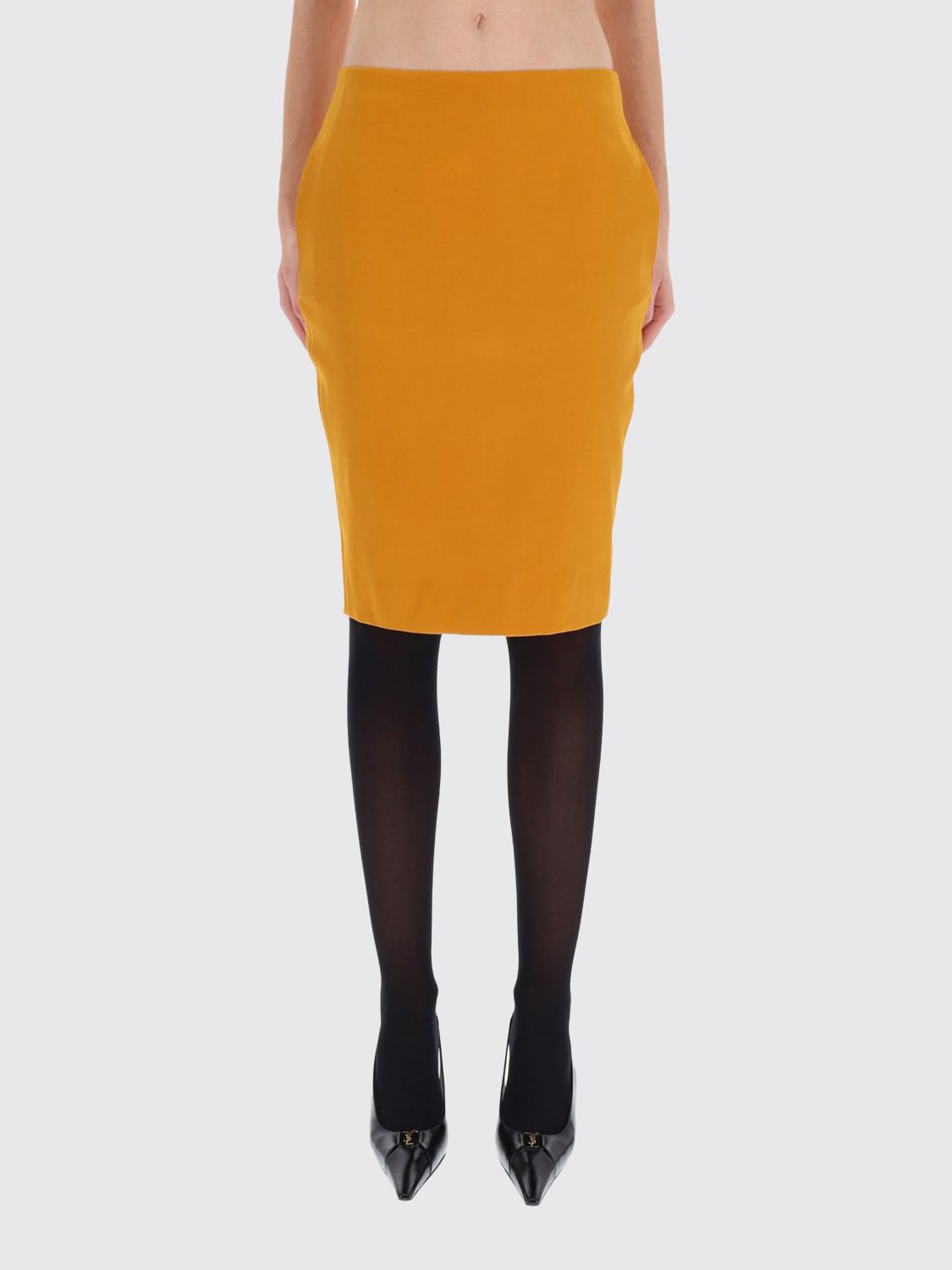 SAINT LAURENT Gonna midi in crêpe