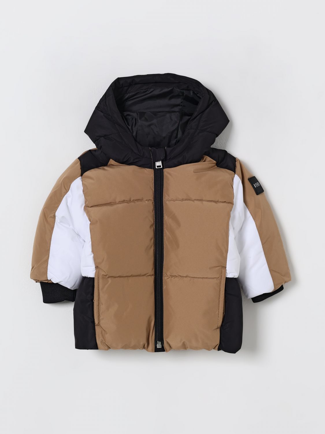 Hugo Boss Coat Boss Kids Color Beige In Brown