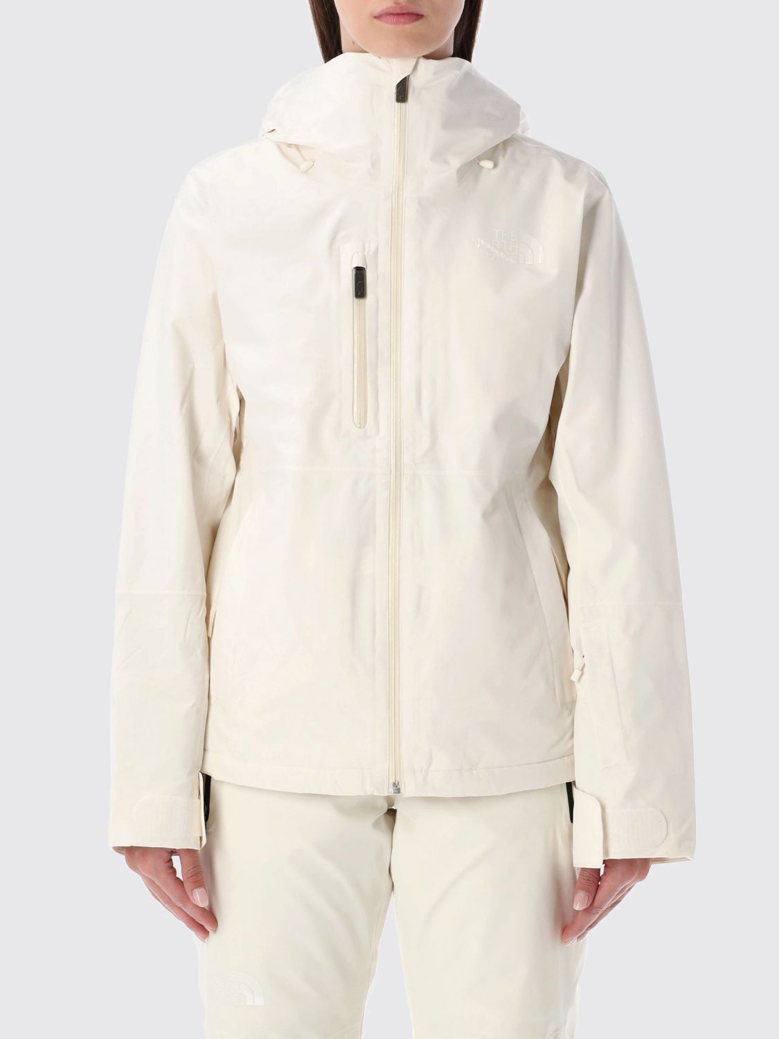 The North Face Hooded Zip Skiwear Jacket In Neutral