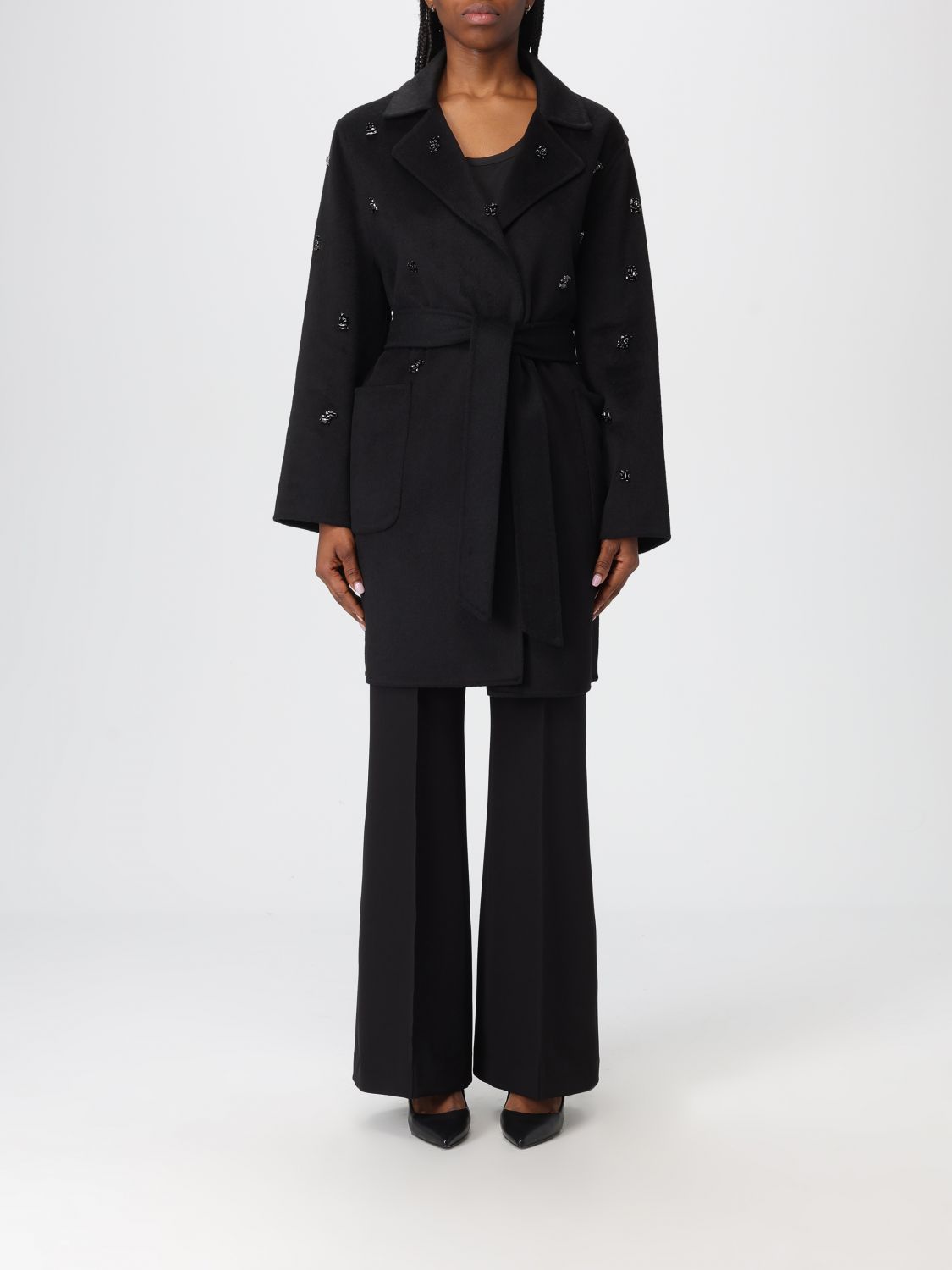 Liu •jo Coat Liu Jo Woman Color Black In Blue
