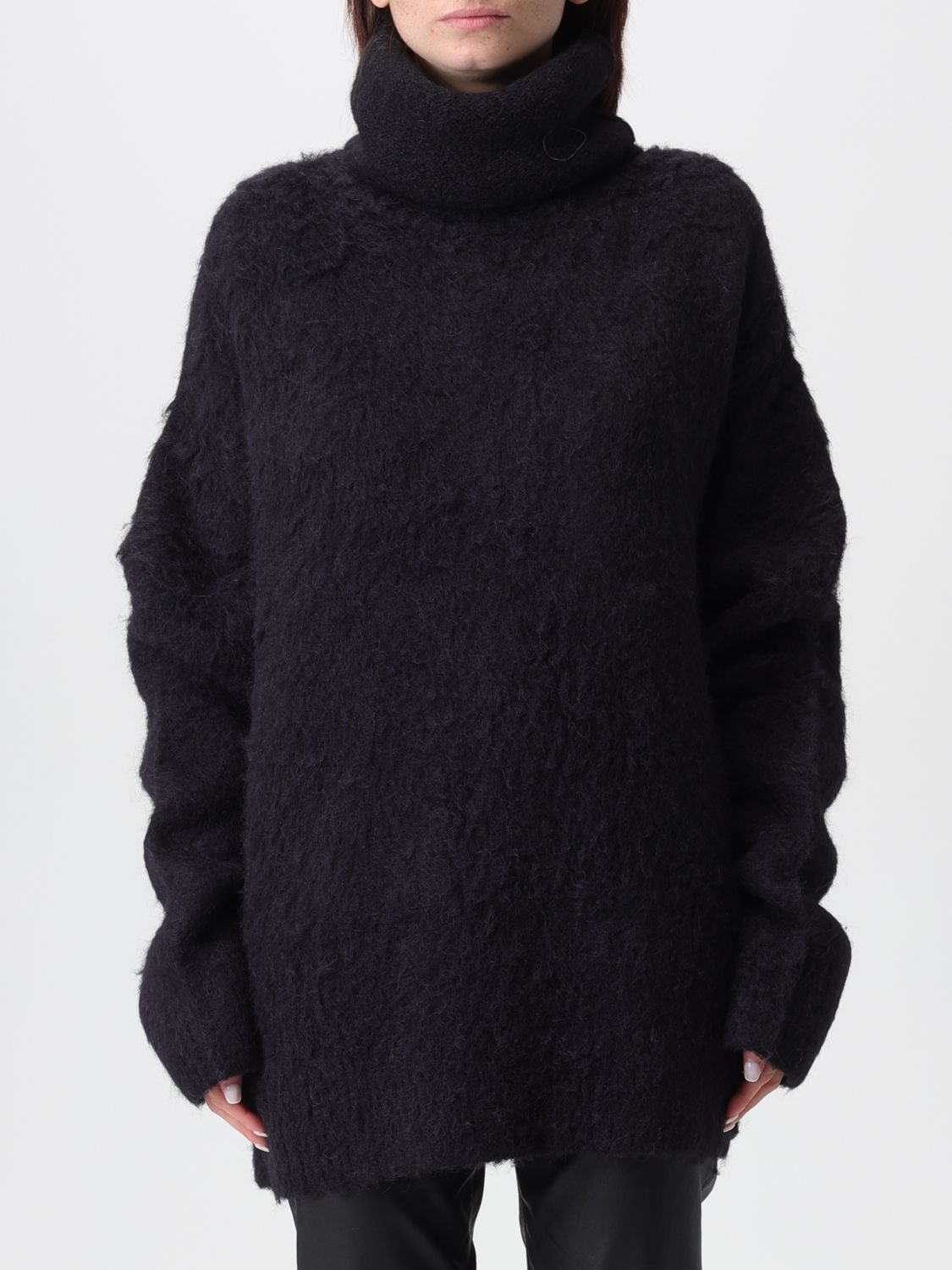 Uma Wang Ribbed Turtleneck Sweater In Black
