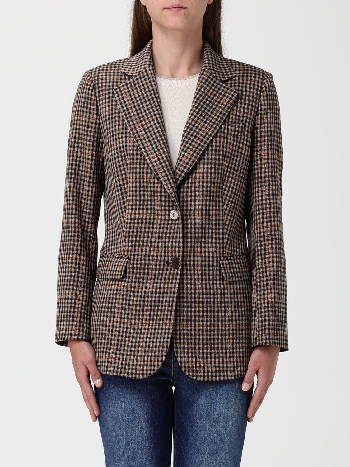 Liu •jo Jacket Liu Jo Woman Color White In Brown