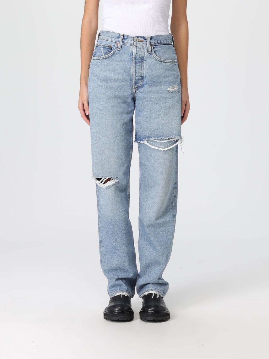 Agolde Jeans  Woman Color Brown In Blue
