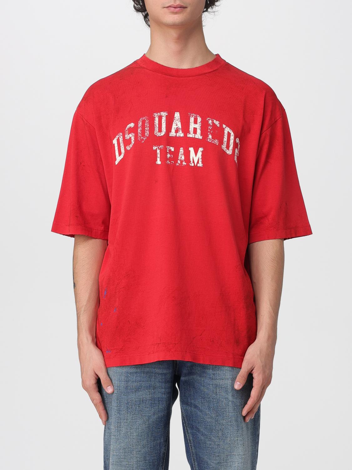 Dsquared2 Crew Neck T-shirt With Print In Red
