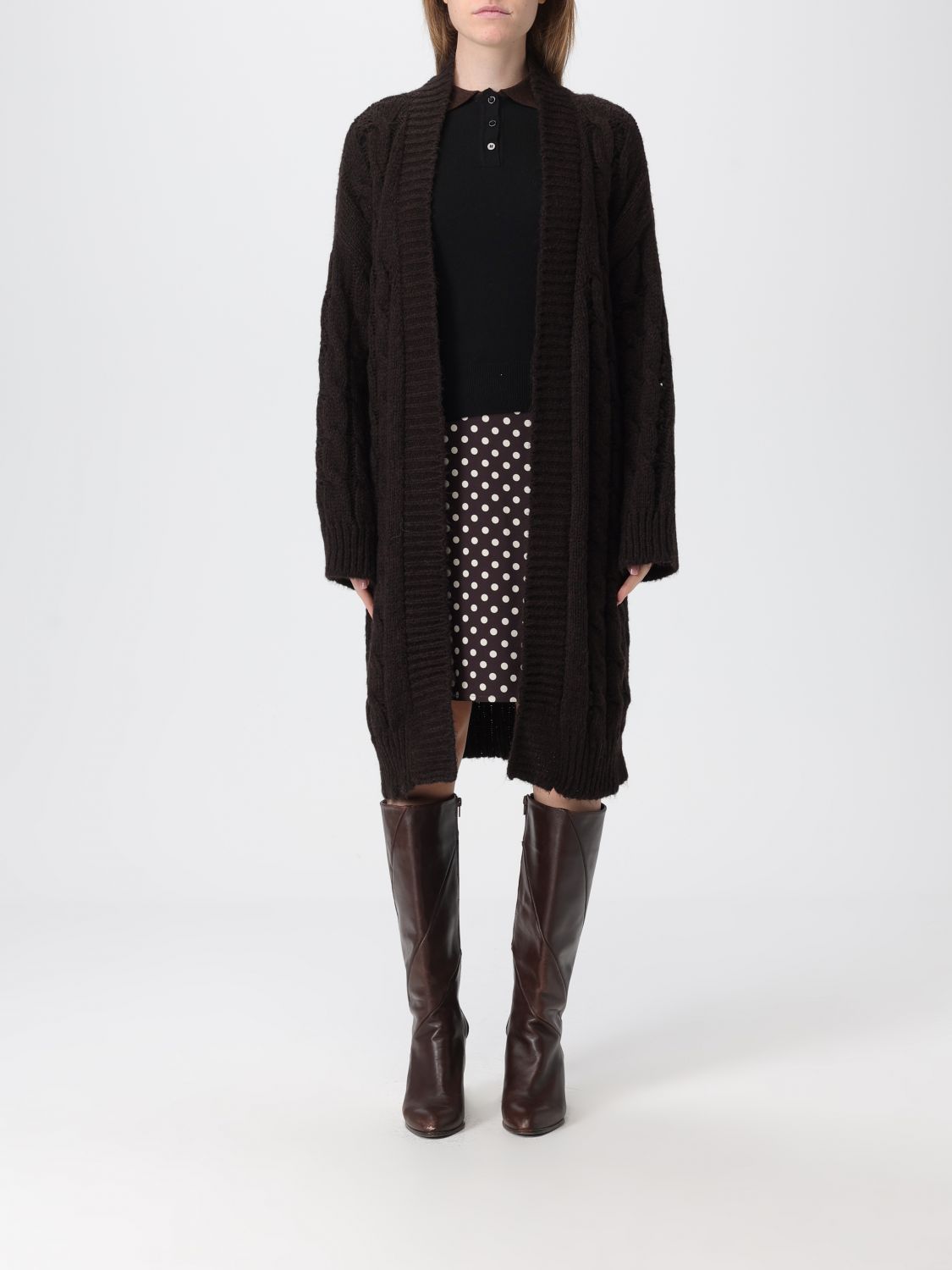 Mar De Margaritas Cardigan  Woman Color Brown In Brown