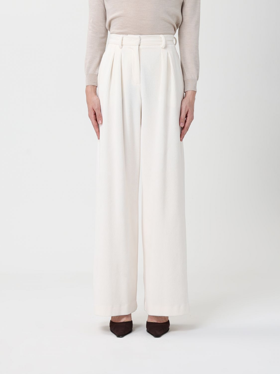 Mm Max Mara Pants  Woman Color White In White