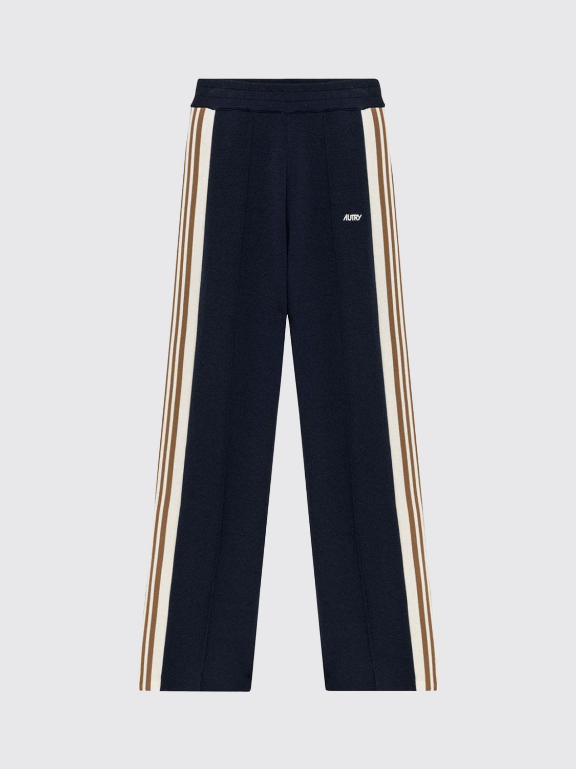 Autry Viscose Blend Trousers With Logo In Multi