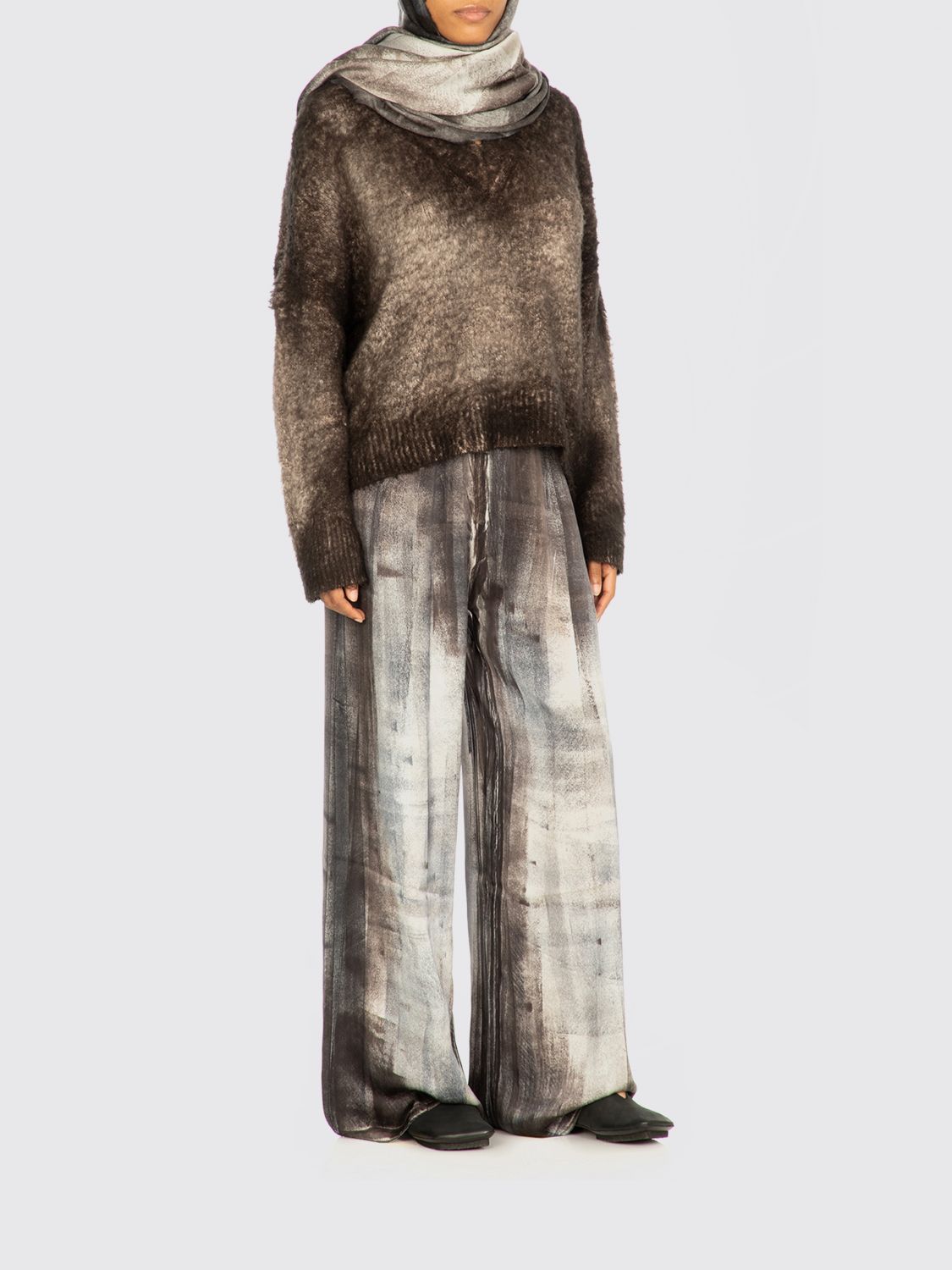 Avant Toi Scarf Woman  In Gray