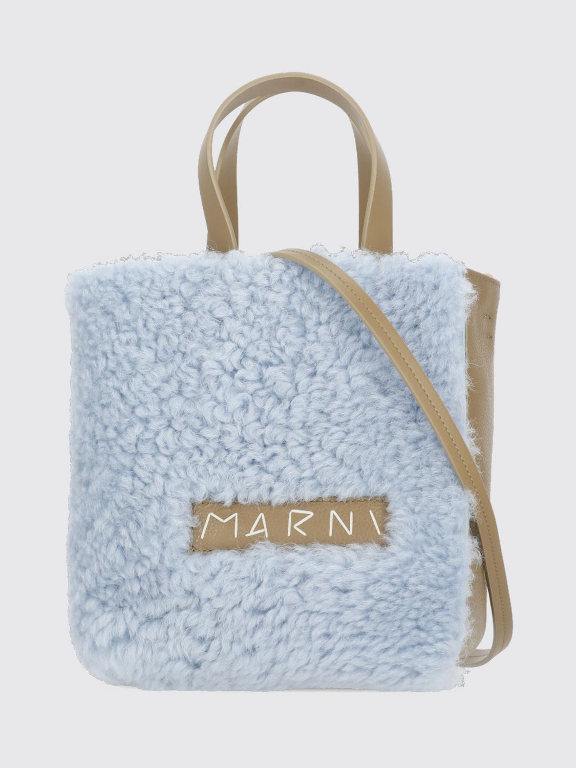 Marni Soft Texture Shoulder Bag And Handles In Blue