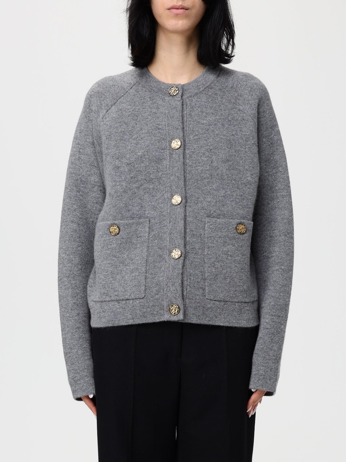 Totême Cardigan Toteme Woman Color Grey In Gray