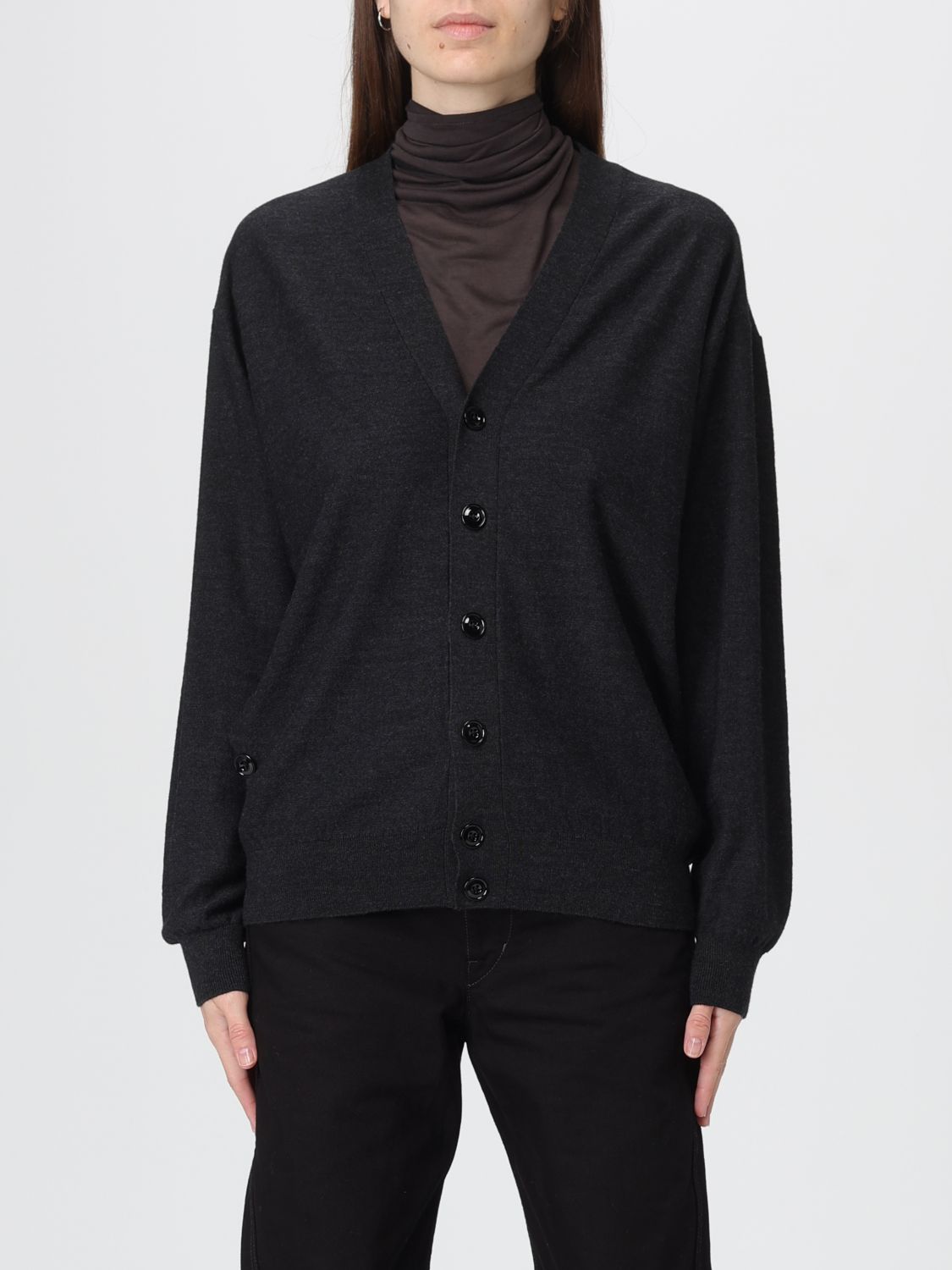 Lemaire Women Relaxed Twisted Cardigan In Black