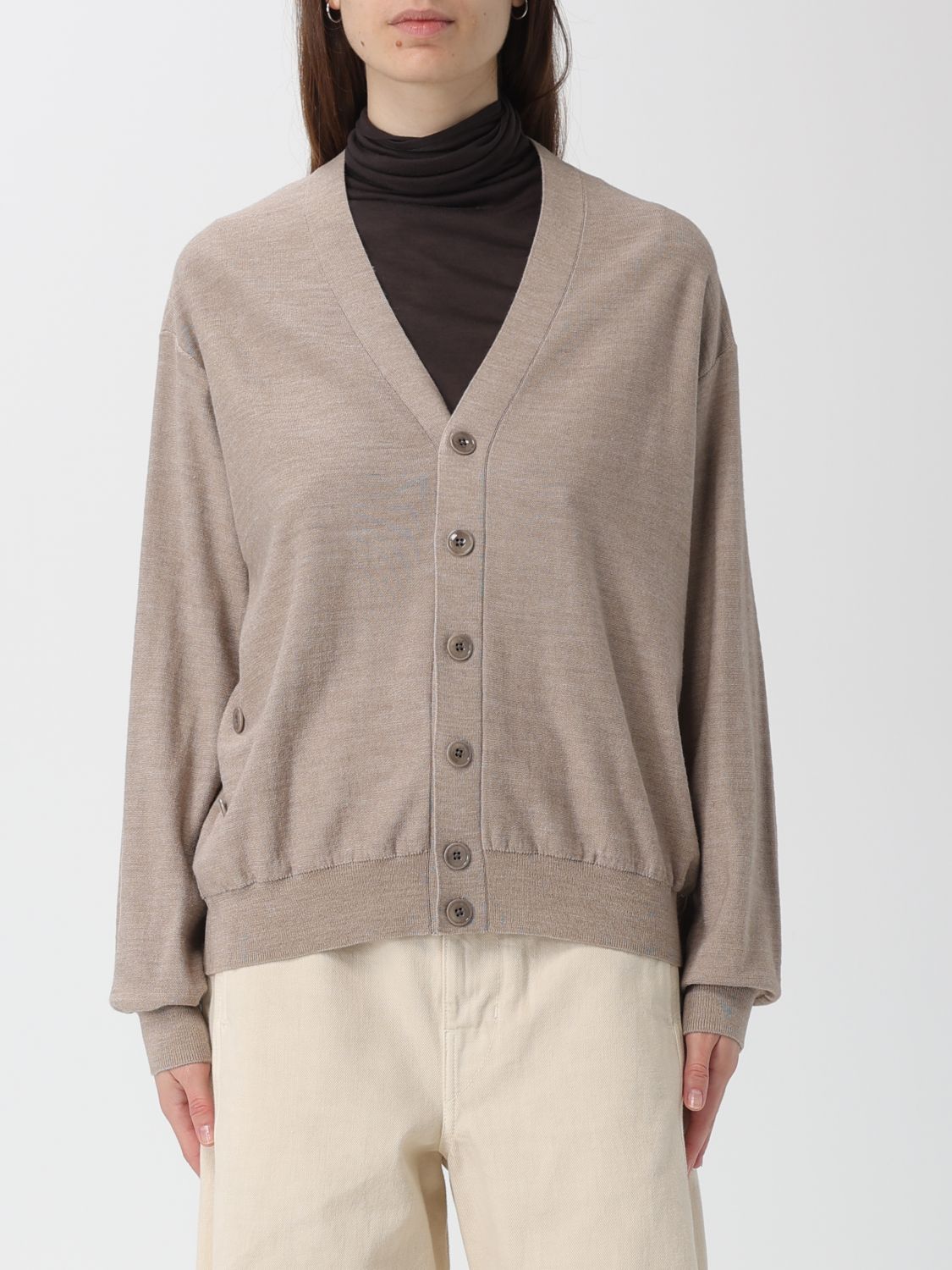Lemaire 'relaxed Twisted' Cardigan In Neutral
